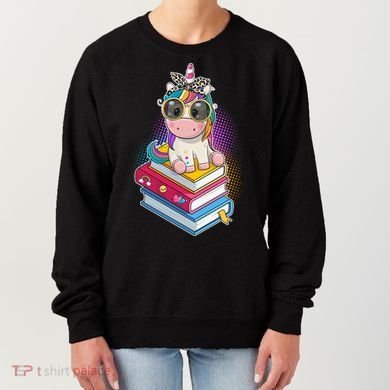 Cute Book Lover Unicorn Back to School Women's Sweatshirt