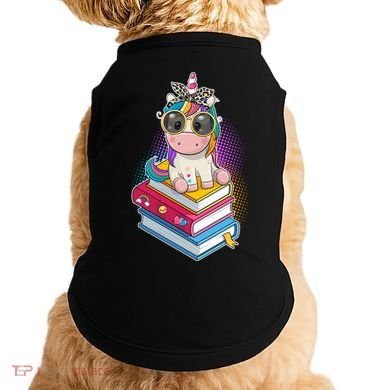 Cute Book Lover Unicorn Back to School Doggie Tank