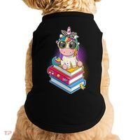 Cute Book Lover Unicorn Back to School Doggie Tank thumb 0