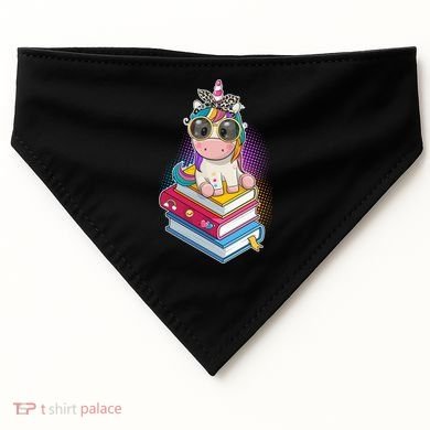 Cute Book Lover Unicorn Back to School USA-Made Doggie Bandana