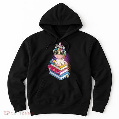Cute Book Lover Unicorn Back to School Hoodie