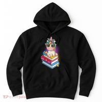 Cute Book Lover Unicorn Back to School Hoodie thumb 0