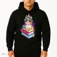 Cute Book Lover Unicorn Back to School Hoodie thumb 2