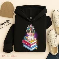 Cute Book Lover Unicorn Back to School Hoodie thumb 4