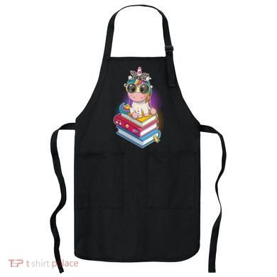 Cute Book Lover Unicorn Back to School Apron