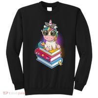 Cute Book Lover Unicorn Back to School Sweatshirt thumb 0