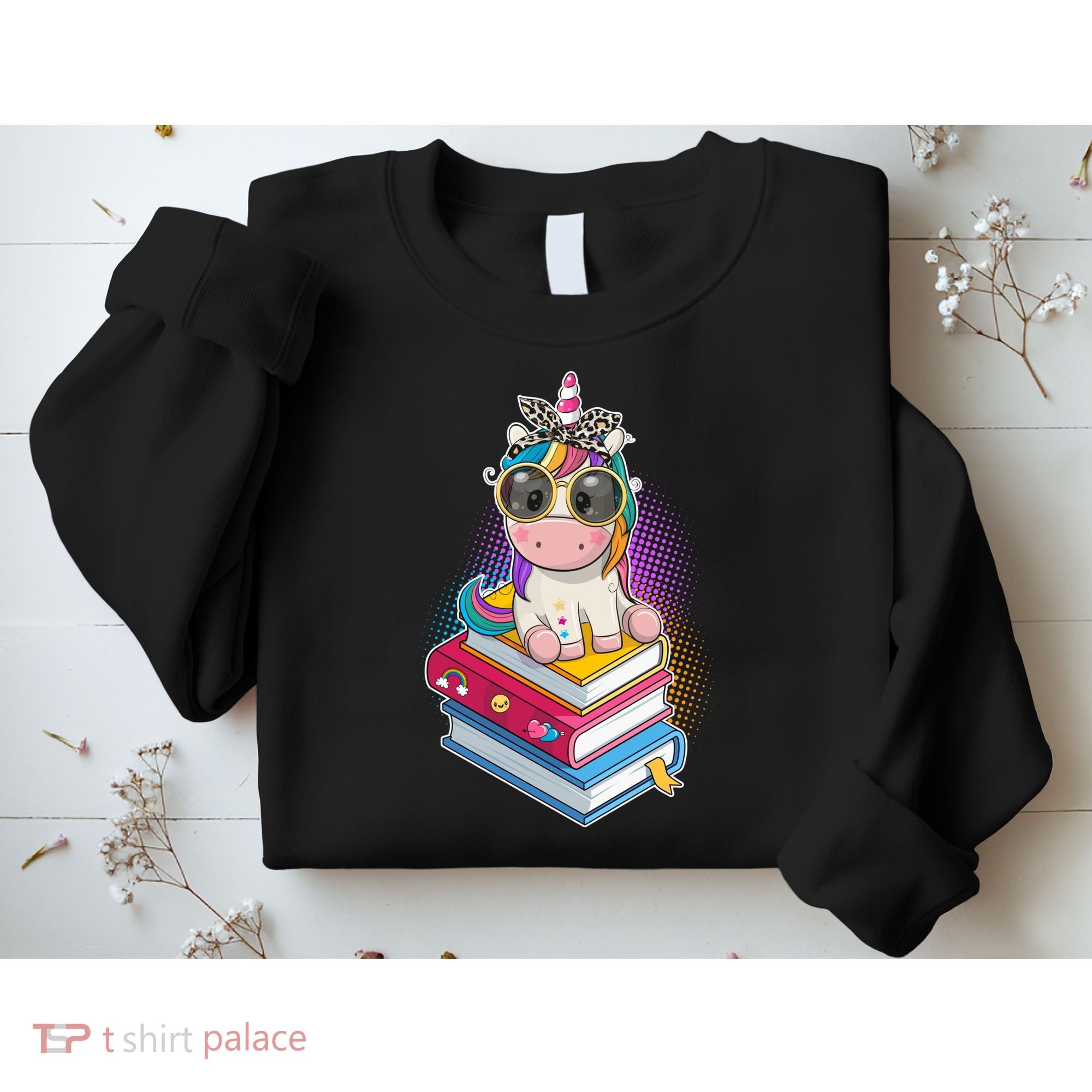 Cute Book Lover Unicorn Back to School Sweatshirt