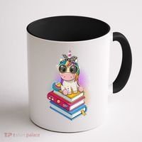 Cute Book Lover Unicorn Back to School Coffee Mug thumb 1