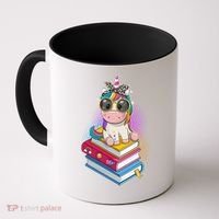 Cute Book Lover Unicorn Back to School Coffee Mug thumb 0
