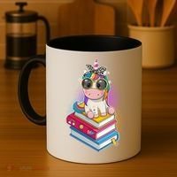 Cute Book Lover Unicorn Back to School Coffee Mug thumb 4