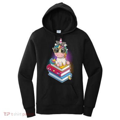 Cute Book Lover Unicorn Back to School Women's Hoodie