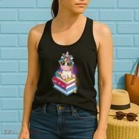 Cute Book Lover Unicorn Back to School Women's Tank Top thumb 2