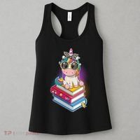 Cute Book Lover Unicorn Back to School Women's Tank Top thumb 3