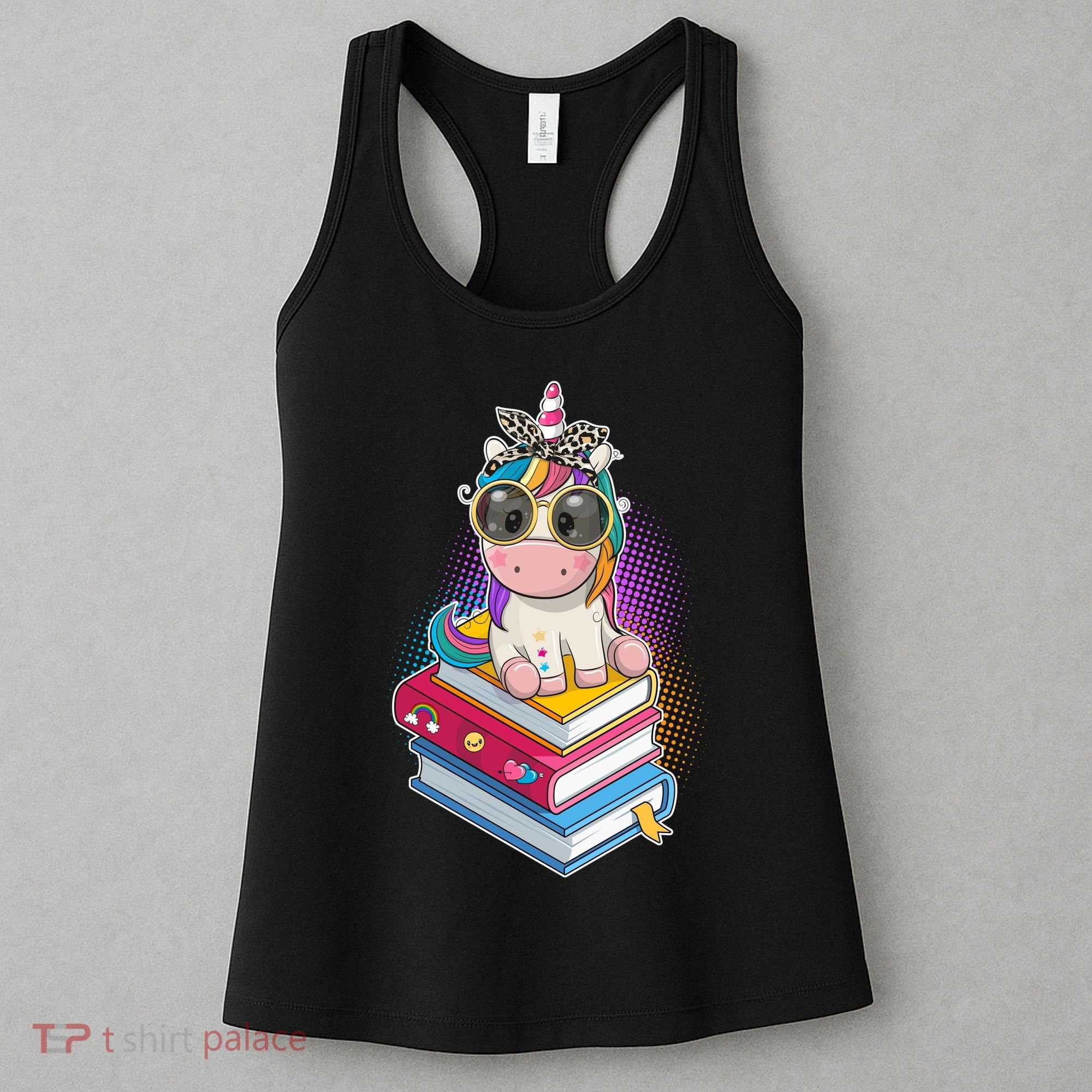 Cute Book Lover Unicorn Back to School Women's Tank Top