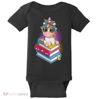 Cute Book Lover Unicorn Back to School Baby Bodysuit