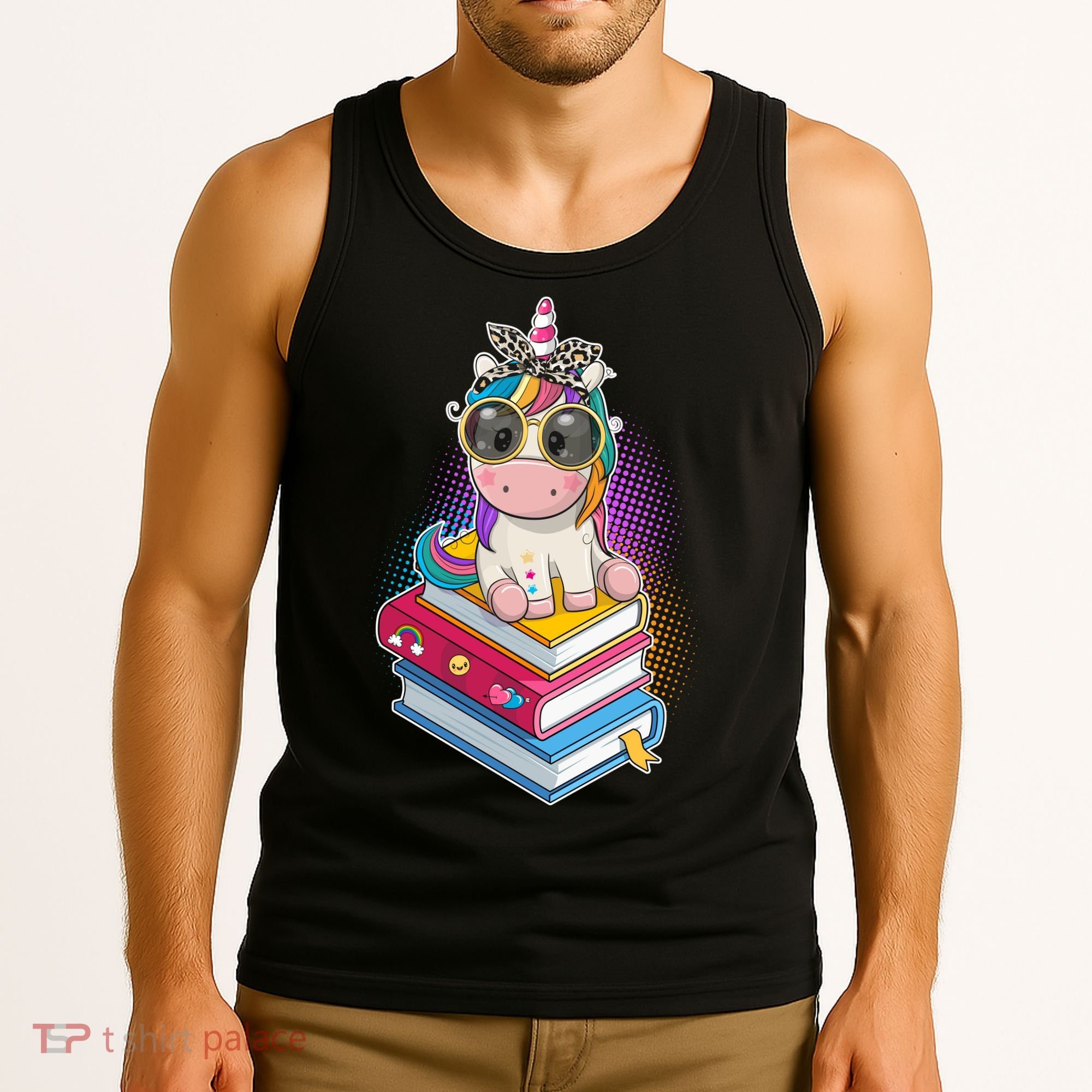 Cute Book Lover Unicorn Back to School Tank Top