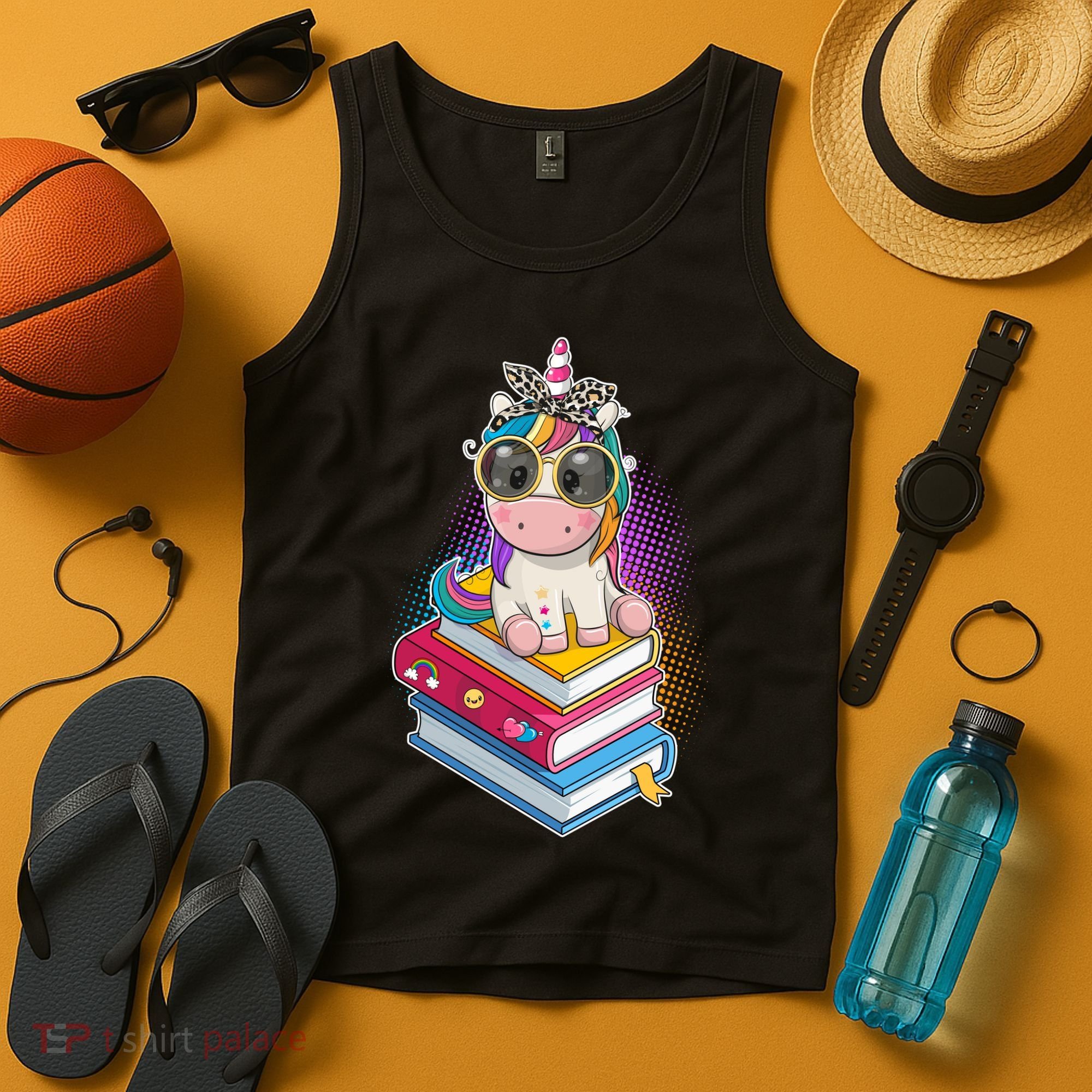 Cute Book Lover Unicorn Back to School Tank Top