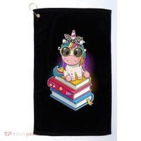 Cute Book Lover Unicorn Back to School Golf Towel thumb 0