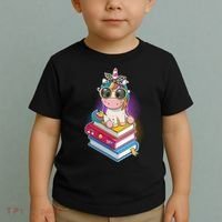 Cute Book Lover Unicorn Back to School Toddler T-Shirt thumb 2