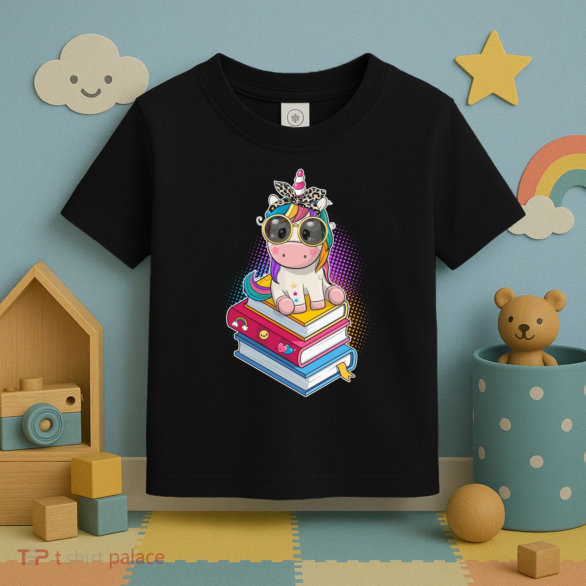 Cute Book Lover Unicorn Back to School Toddler T-Shirt