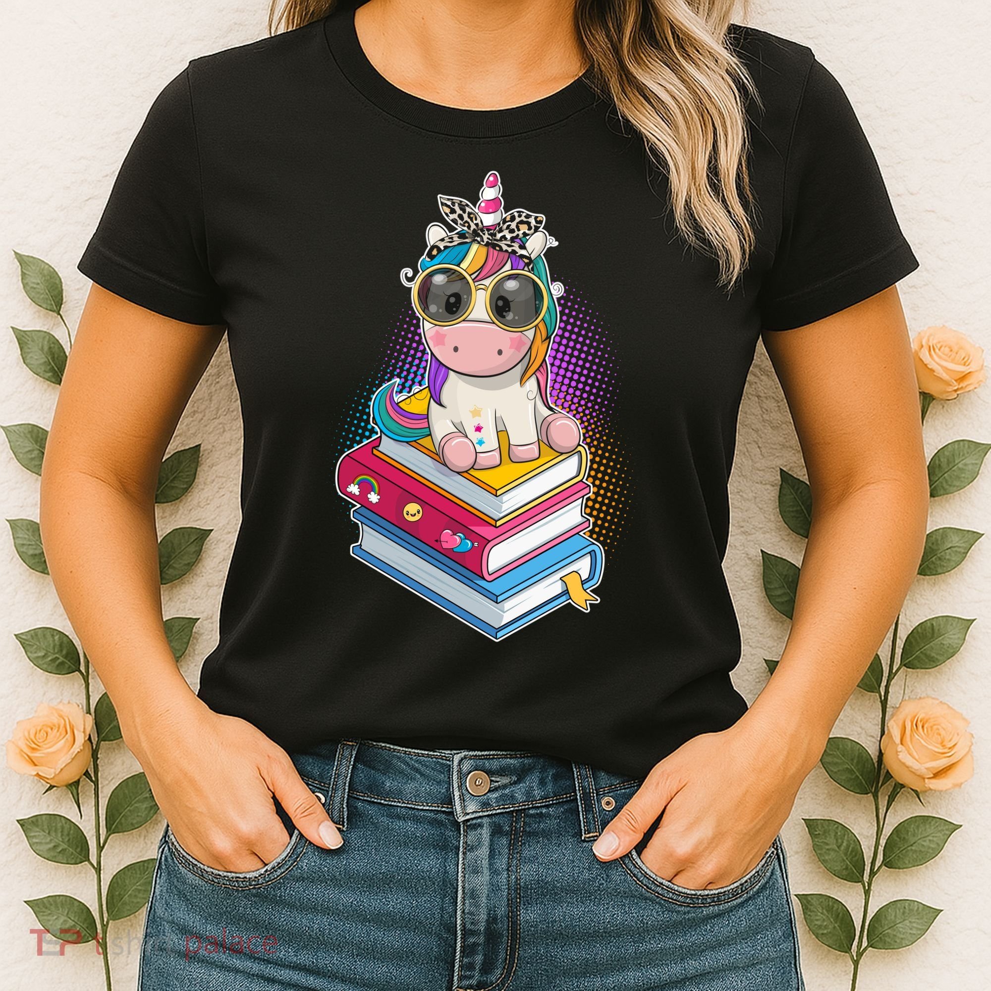 Cute Book Lover Unicorn Back to School Women's T-Shirt