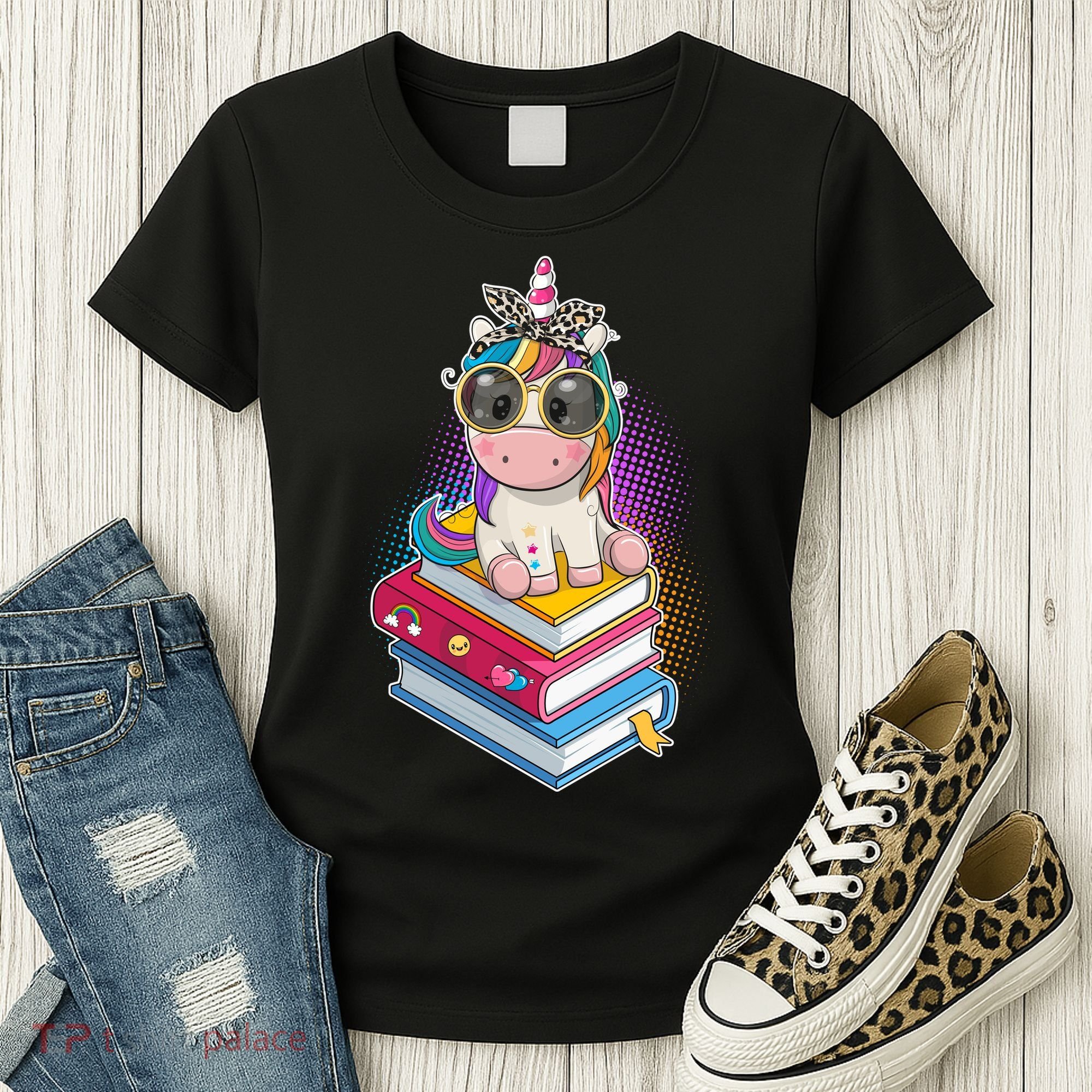 Cute Book Lover Unicorn Back to School Women's T-Shirt