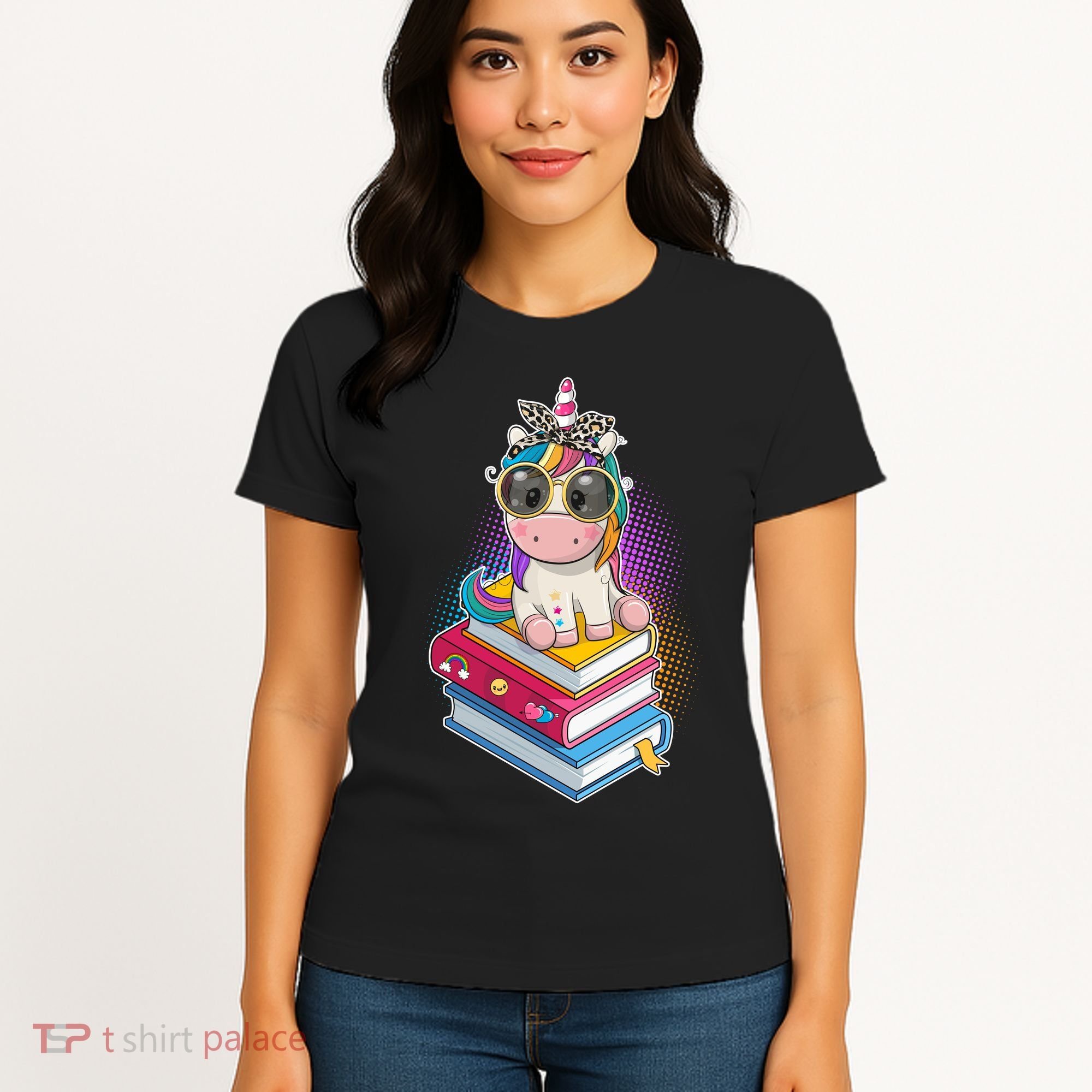 Cute Book Lover Unicorn Back to School Women's T-Shirt