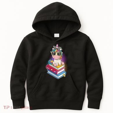 Cute Book Lover Unicorn Back to School Kids Hoodie