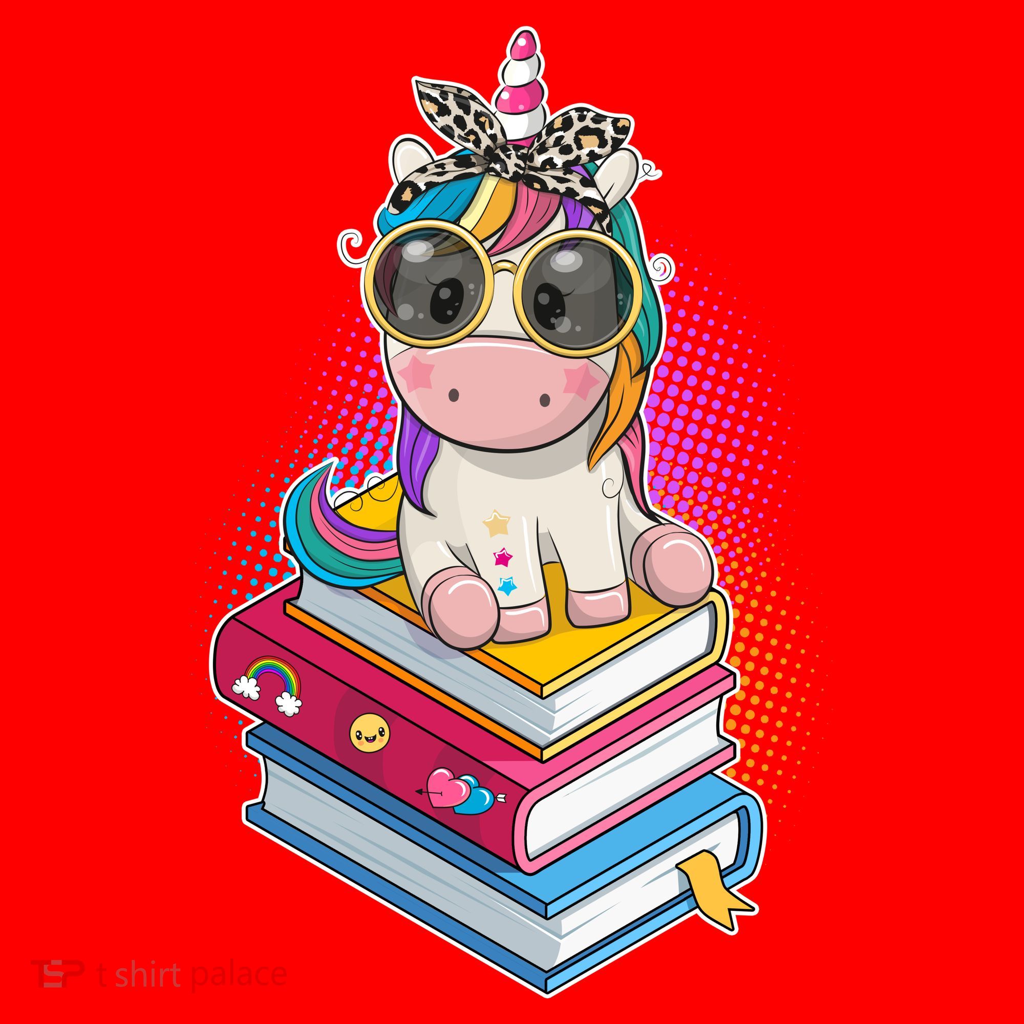 Cute Book Lover Unicorn Back to School Santa Hat