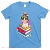 Cute Book Lover Unicorn Back to School T-Shirt thumb 0
