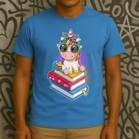 Cute Book Lover Unicorn Back to School T-Shirt thumb 3