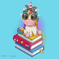 Cute Book Lover Unicorn Back to School Button thumb 1