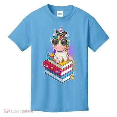 Cute Book Lover Unicorn Back to School Kids T-Shirt