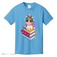 Cute Book Lover Unicorn Back to School Kids T-Shirt thumb 0