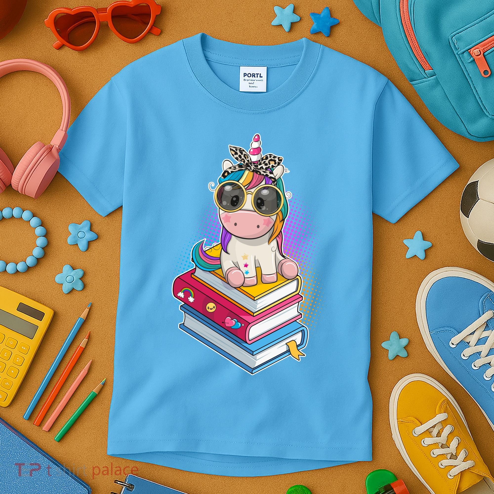 Cute Book Lover Unicorn Back to School Kids T-Shirt