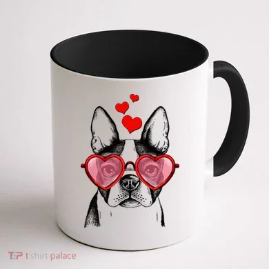 Cute Boston Terrier Coffee Mug back