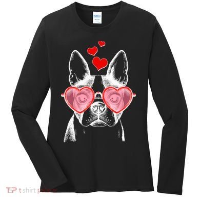 Cute Boston Terrier Women's Long Sleeve Shirt