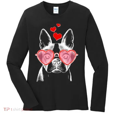 Cute Boston Terrier Women's Long Sleeve Shirt