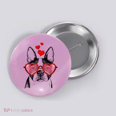 Cute Boston Terrier Button