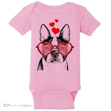 Cute Boston Terrier Baby Bodysuit