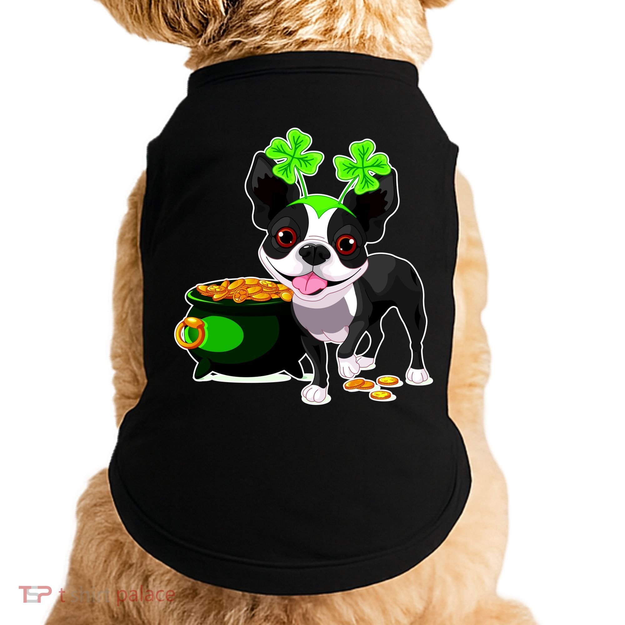 Cute Boston Terrier Shamrock St. Patrick's Day Doggie Tank