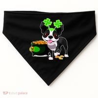 Cute Boston Terrier Shamrock St. Patrick's Day USA-Made Doggie Bandana thumb 0