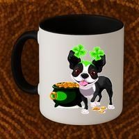 Cute Boston Terrier Shamrock St. Patrick's Day Coffee Mug thumb 2