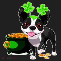 Cute Boston Terrier Shamrock St. Patrick's Day Beanie thumb 2