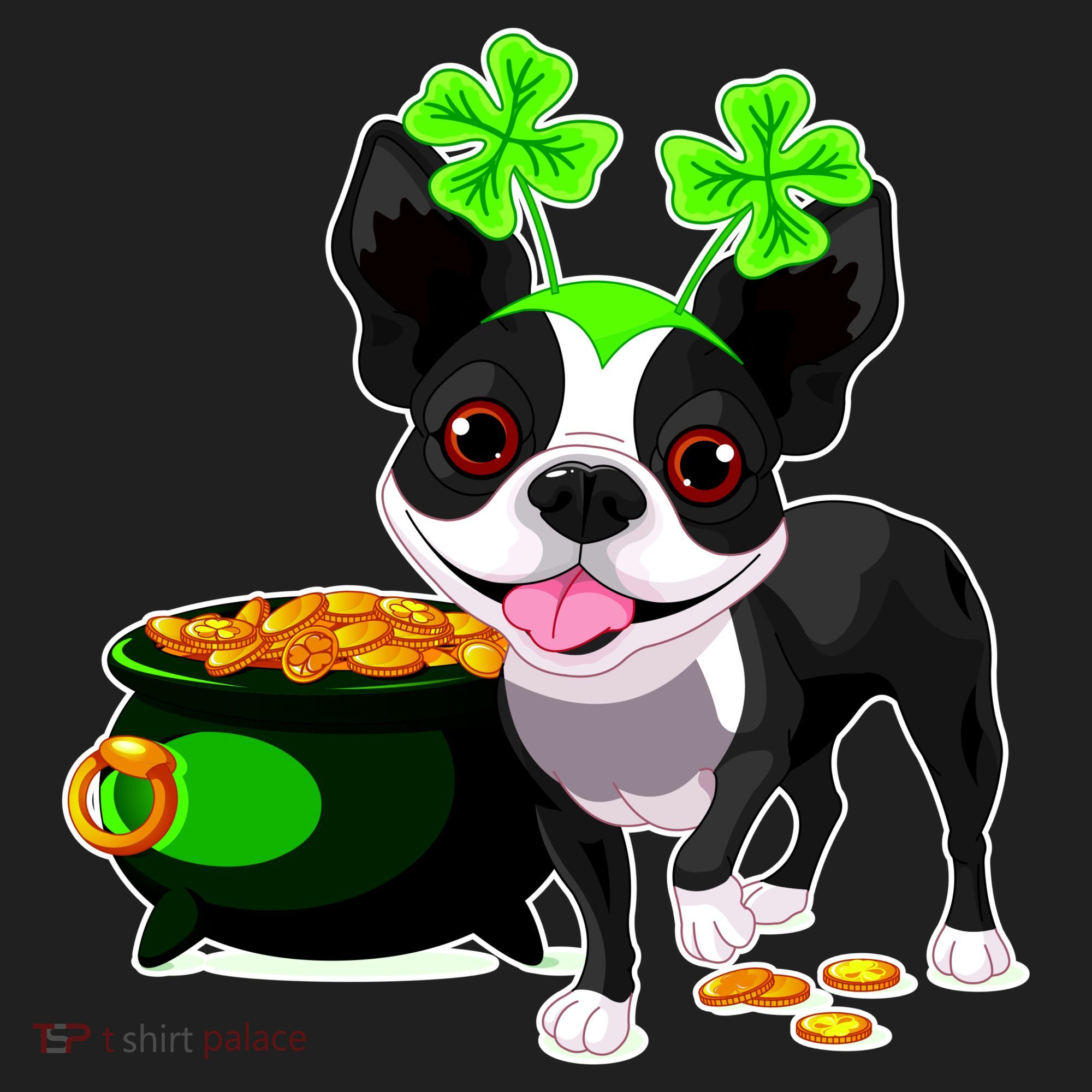 Cute Boston Terrier Shamrock St. Patrick's Day Beanie