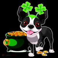 Cute Boston Terrier Shamrock St. Patrick's Day Women's Hoodie thumb 2