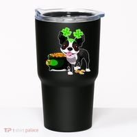 Cute Boston Terrier Shamrock St. Patrick's Day Tumbler thumb 0