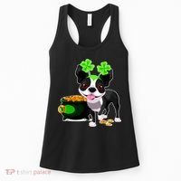 Cute Boston Terrier Shamrock St. Patrick's Day Women's Tank Top thumb 0