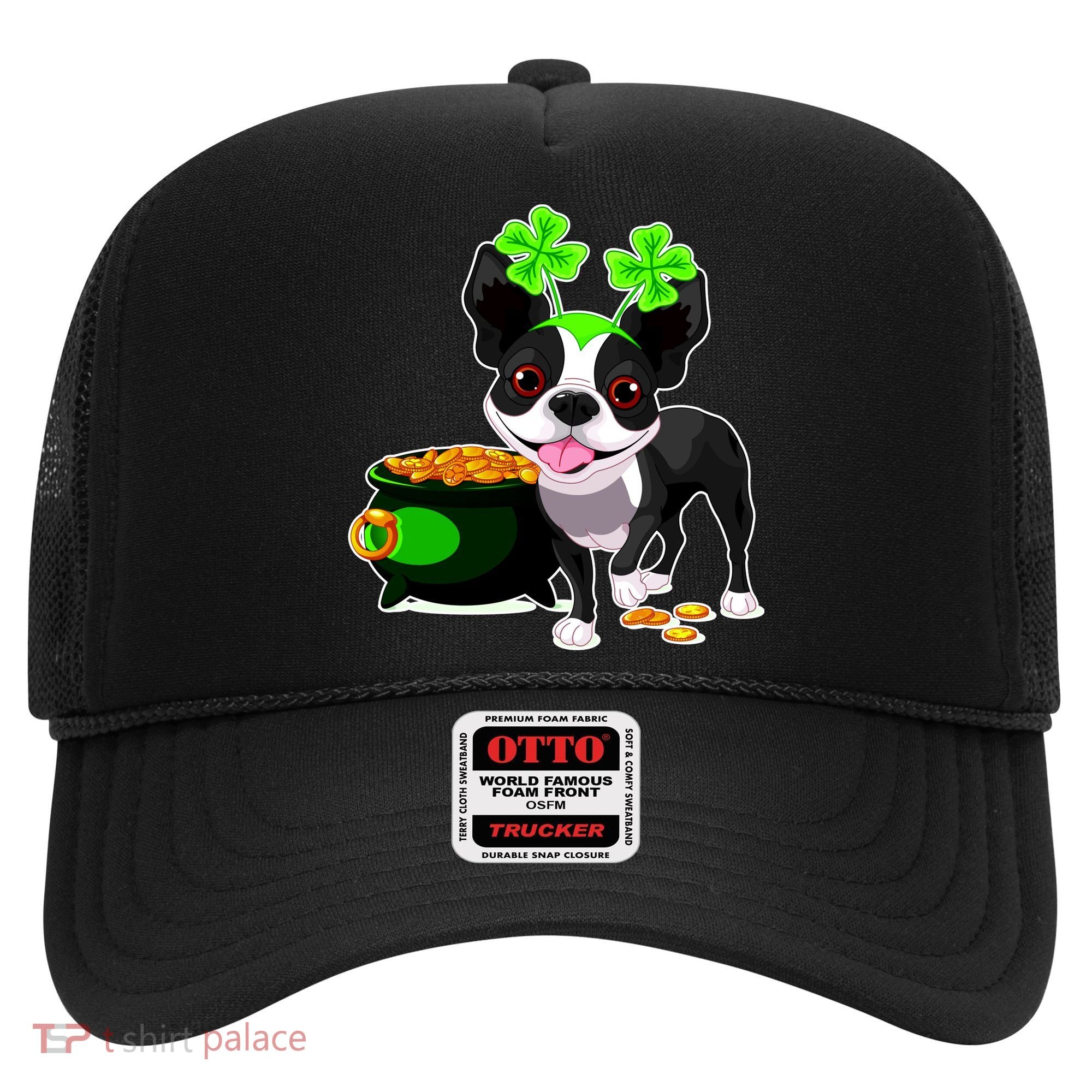 Cute Boston Terrier Shamrock St. Patrick's Day Hat