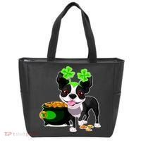 Cute Boston Terrier Shamrock St. Patrick's Day Tote Bag thumb 0
